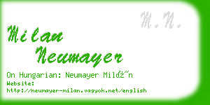 milan neumayer business card